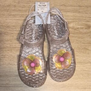 NWTS  Cute Flower Glitter Jelly Sandals 11T